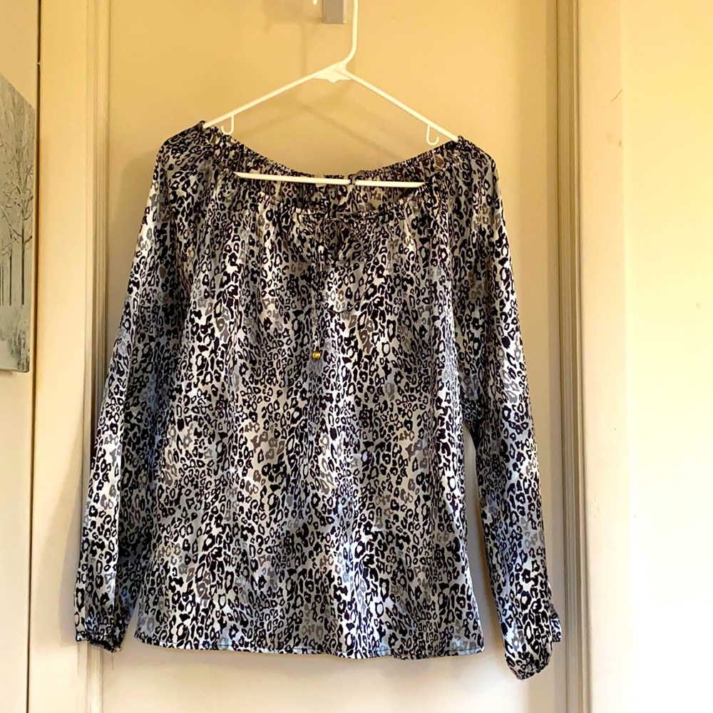 Silver/ black leopard print Blouse